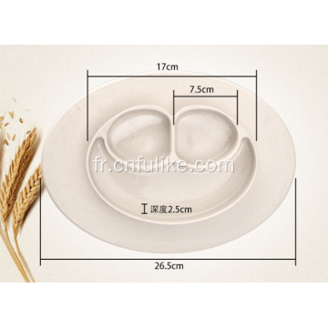 Assiette divisée pour enfants en forme de visage souriant